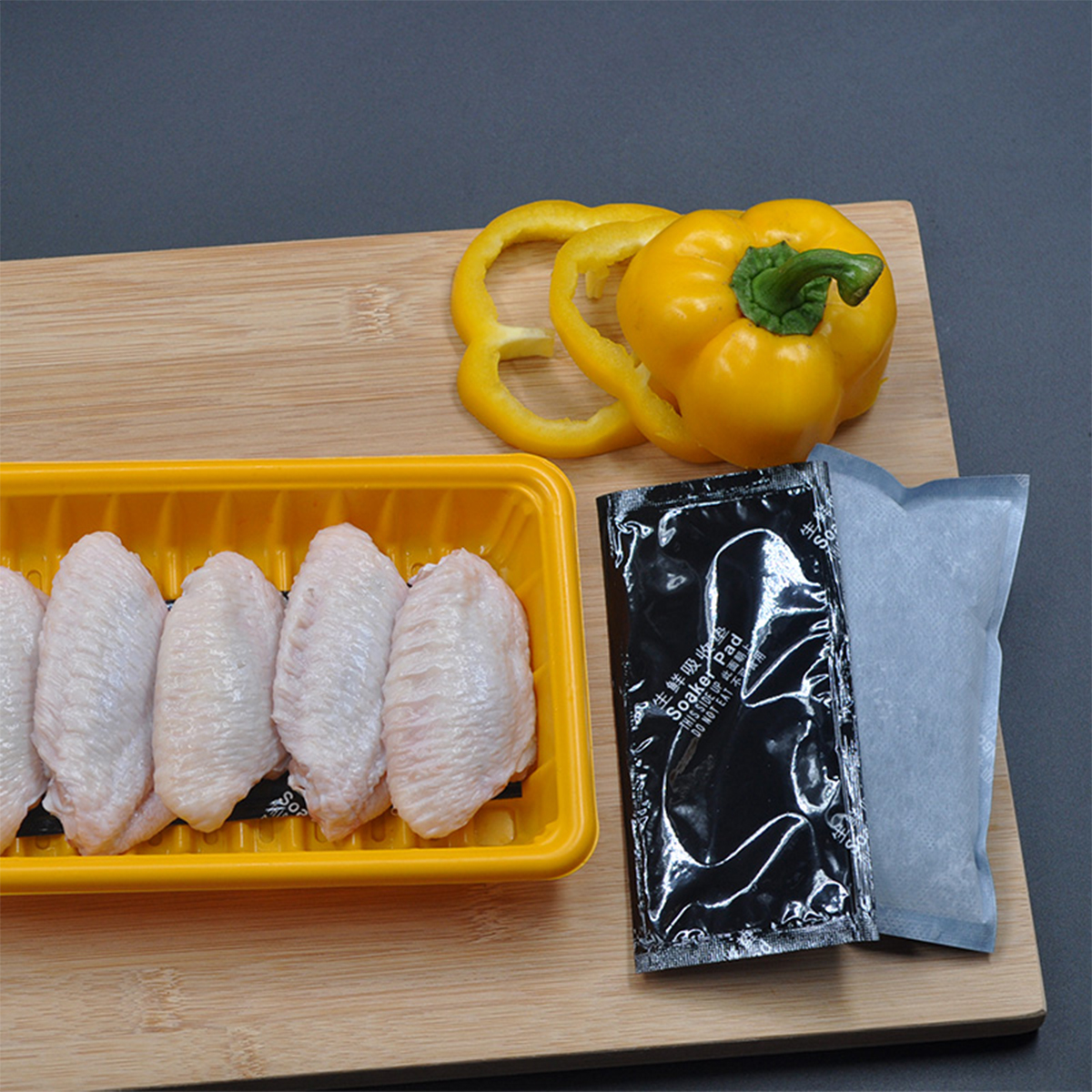 Almohadillas absorbentes para alimentos de pescado y aves de corral para carne, frutas y alimentos